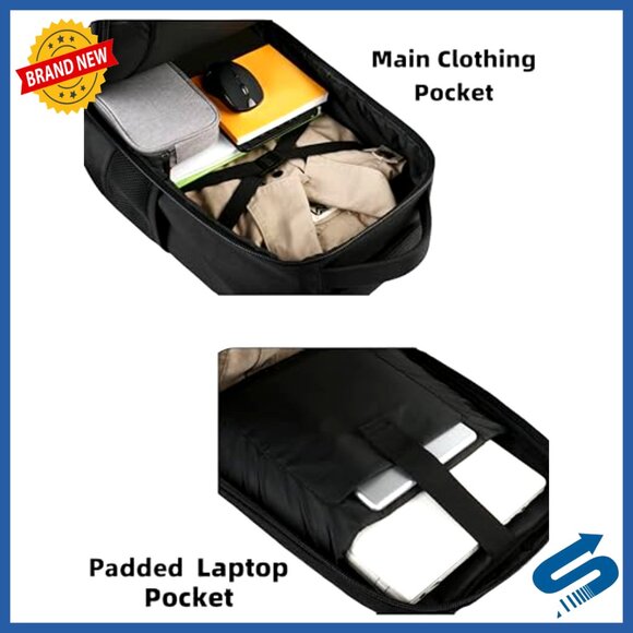 Wheeled Laptop Backpack Travel Business Carry On Trolley Suitcase Minimal - Picture 6 of 6